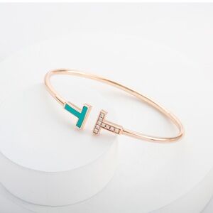 Tiffany & Co. Rose Gold Bracelet with Turquoise Enamel and Crystal T Accents